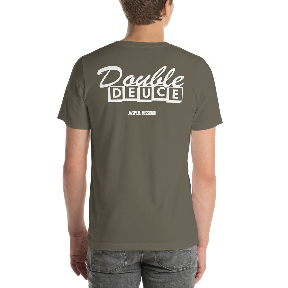 DOUBLE DUECE WHITE LETTERING Unisex T-shirt